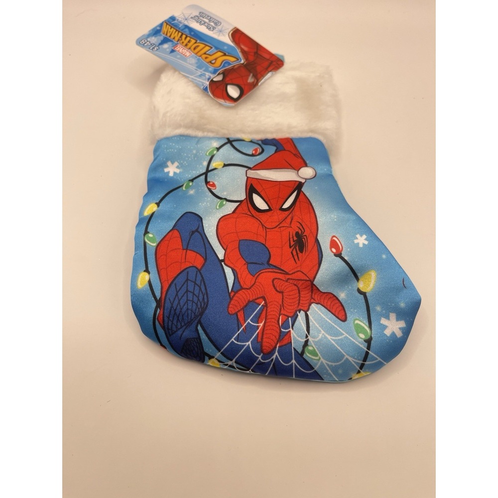 Marvel SpiderMan Blue Christmas‎ Stocking 6.5"